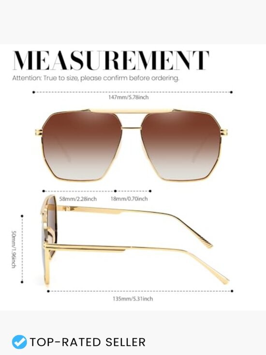 Polarized Aviator Sunglasses Classic Double Bridge Tangle Free Driving Travel main image 7